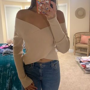 Bobbles and Lace Cross Front Top